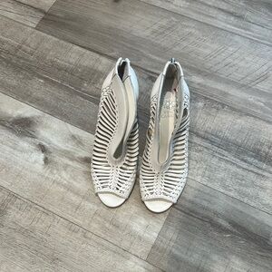 Vince Camuto White Perforated Heels